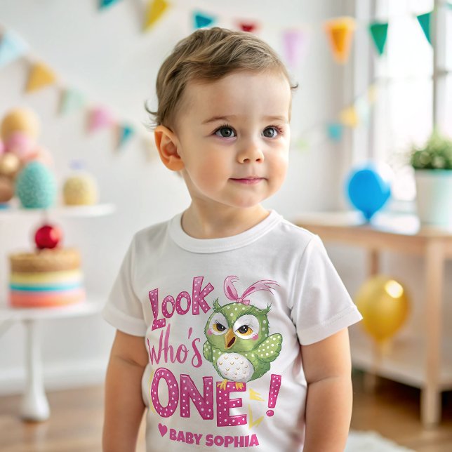 1-års födelsedagsuggla t shirt (Skapare uppladdad)
