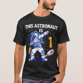 1 års gammal astronaut-rymdplan 1:a födelsedagspoj t shirt