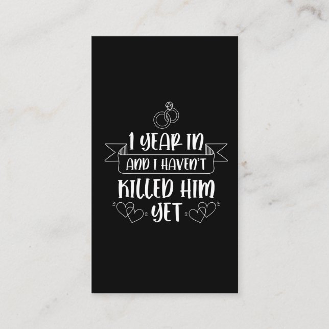 1 års Make 1:a Bröllop årsdagen Visitkort (Framsida)