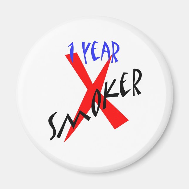 1 års rött rävmokare magnet (Framsidan)