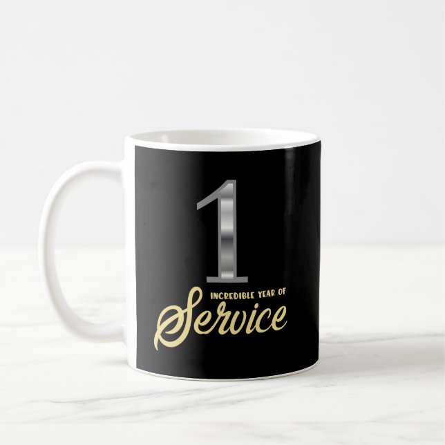 1 års serviceanställd uppskattning incitament kaffemugg (Vänster)