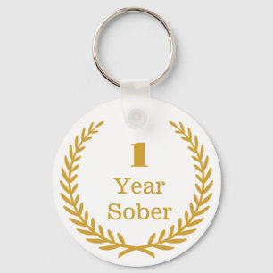 1 års Sober Keepsak, Anpassningsbar Dag Soberår Nyckelring