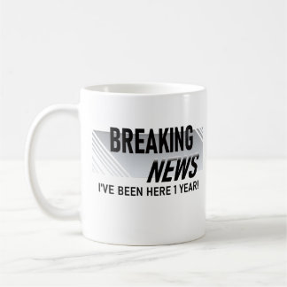 1 års tjänstjubileum Nyhetsmeddelande Anställd Kaffemugg