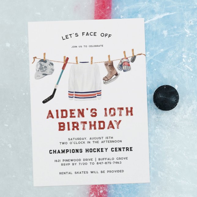 1-årsdag | Hockey födelsedagsinbjudan Inbjudningar (Skapare uppladdad)