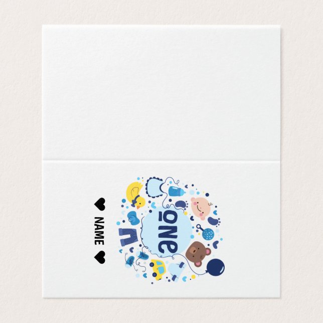 1-årsdag kort (Utsida ovikt)