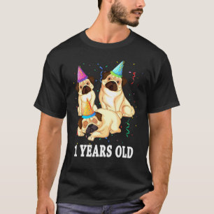 1-årsfirande för Pug-valp Första födelsedagen Pojk T Shirt