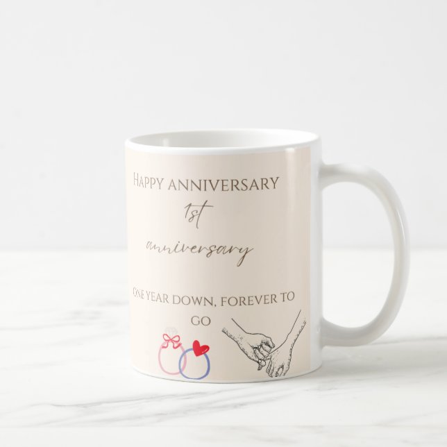 1-årsjubileumskopp – Ett år bakom oss, evigt framf Kaffemugg (Höger)