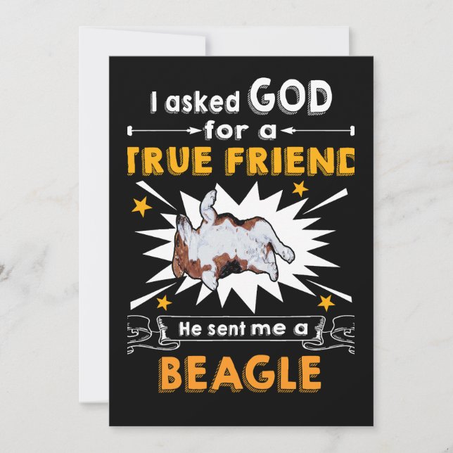 1 Asked Gud - True Friend - A Beagle Julkort (Framsida)