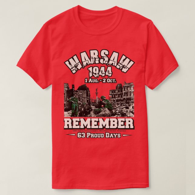 1 augusti 1944 Warszawas uppror T Shirt (Design framsida)