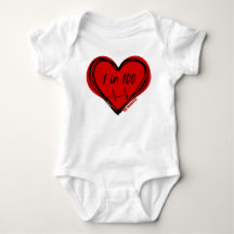 1 av 100 CHD-medvetenhet Baby-bodysuit