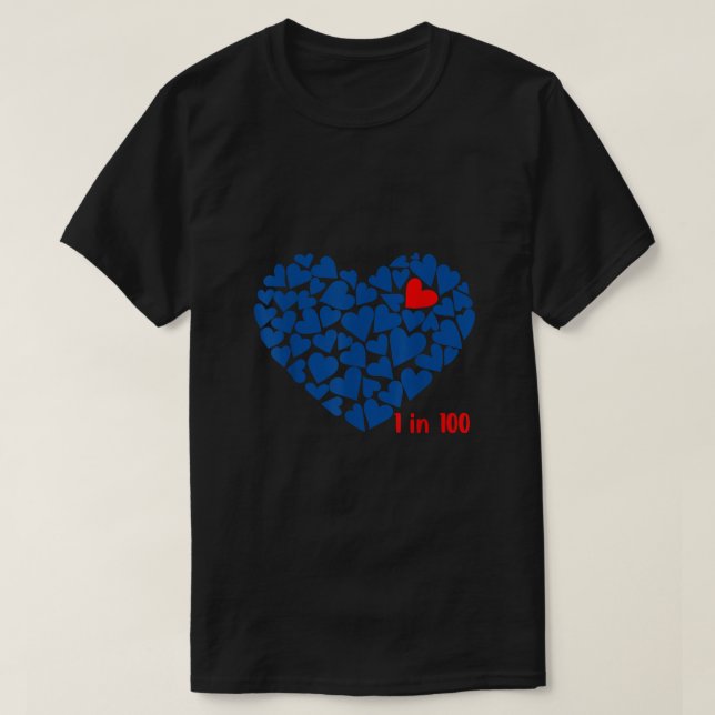1 av 100 medfödda hjärtsjukdomar - medvetandegrad  t shirt (Design framsida)