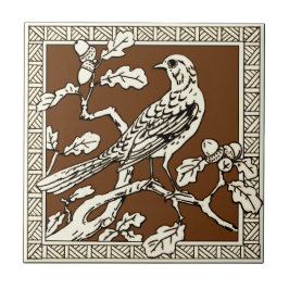 1 av 12 Repro 1880-talet Minton Mocha Bird Series Kakelplatta