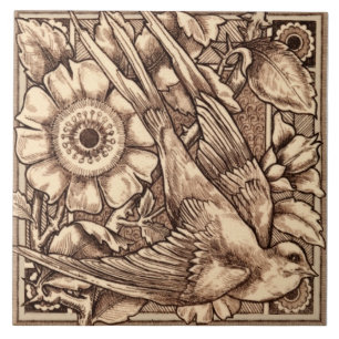 1 av 1880 Craven Dunnill Bird & Ro Repro Kakelplatta