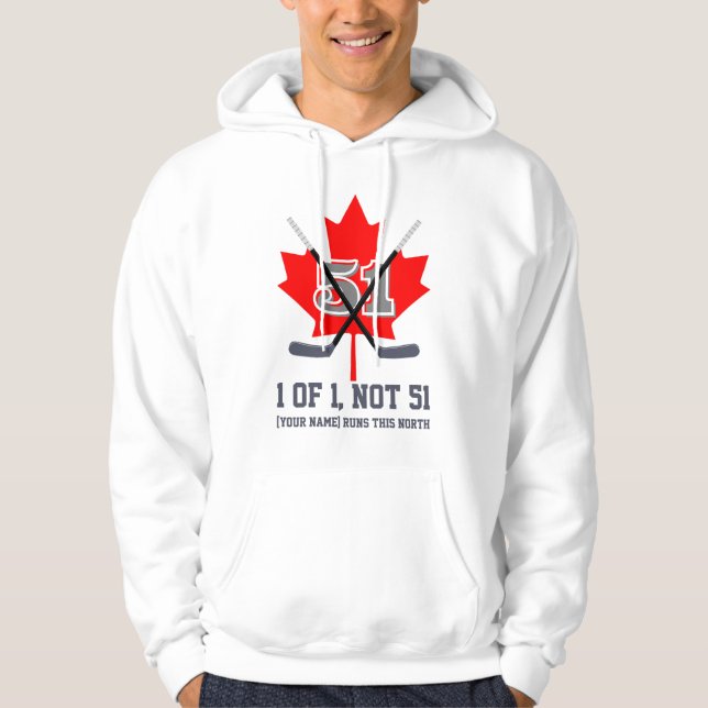 1 av 1 Inte 51 Canadian Identity Maple Löv Hockey Hoodie (Framsida)