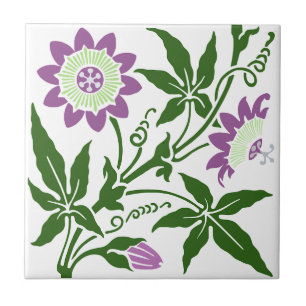 1 av 2 Sherwin Cotton Passion Flower Antique Repro Kakelplatta