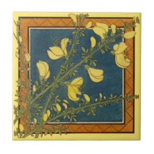 1 av 8 repro Victorian Maw blommigt transferware Kakelplatta