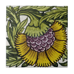 1 av Repro Antique De Morgans Blommigt Kakelplatta