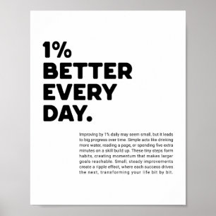1 % bättre varje dag för motivation poster