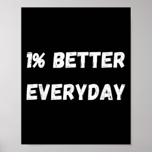 1 % bättre varje dag - tillväxtmotivation Mi Poster