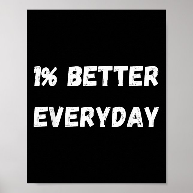 1 % bättre varje dag - tillväxtmotivation Mi Poster (Framsidan)