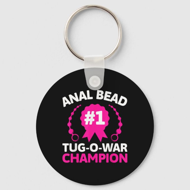 #1 Bead Tug O Krig Champion Funny Vuxen humor Crin Nyckelring (Framsida)
