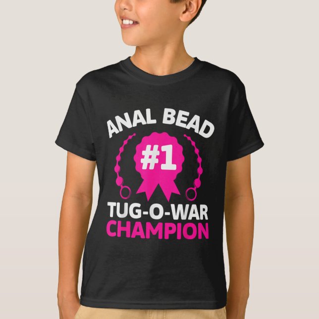 #1 Bead Tug O Krig Champion Funny Vuxen humor Crin T Shirt (Framsida)