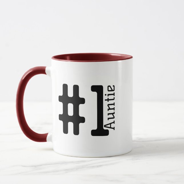 #1 Best Auntie Mugg - Personlig Coffee Gift (Vänster)