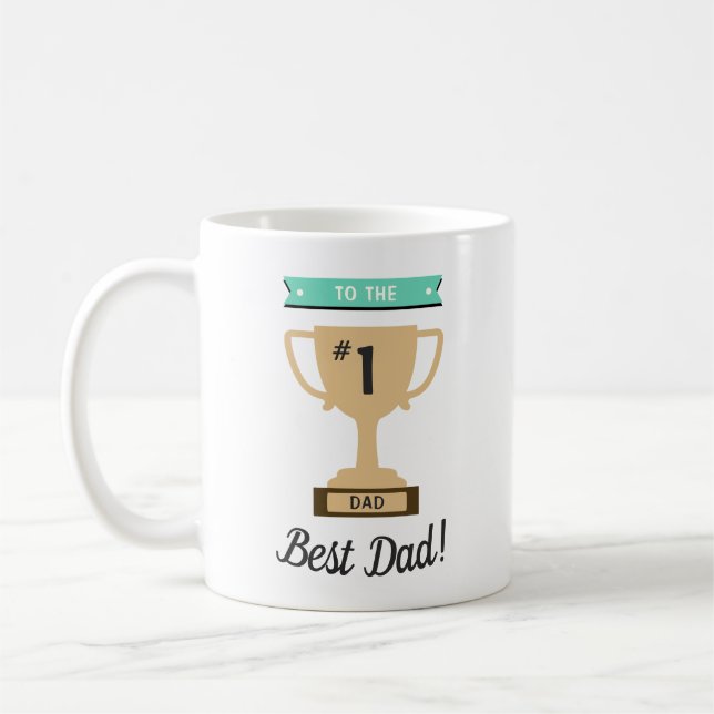 1 Best Pappa Award Stollig Trophy Fars dag Kaffemugg (Vänster)