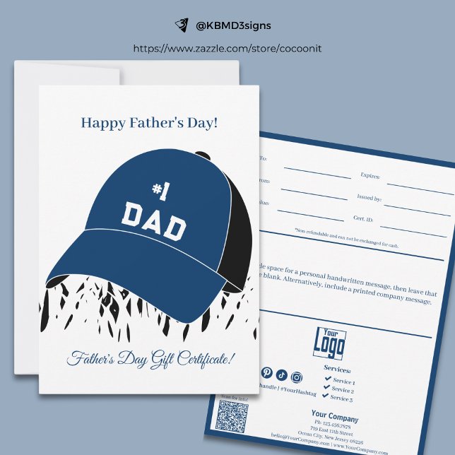 #1 BIDRAGSSYSTEM FÖR Pappa Kap Lycklig Fars dag (#1 Dad Cap Happy Father's Day Gift Certificate)