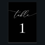 1-Bordsnummer för svartvit minimalistisk teknik Bordsnummer<br><div class="desc">Vackert,  elegant,  modernt och minimalistiskt bordsnummer kort. Helt anpassade. **NOTERA: Om du vill beställa justerar du helt enkelt bordsnumret och lägger till varje nummer i kundvagnen separat. Checka sedan ut gången du är avslutat.</div>
