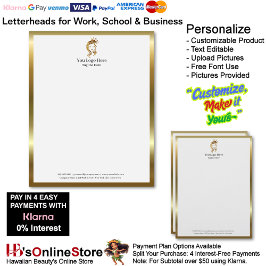 1 Business Gold Beige Logo Letterhead Business  Brevhuvud