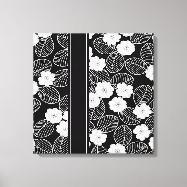 1 Canvas Black White Trim Damask Blommigt (a) (Framsida)