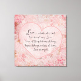 1 Cor 13 - Kärlek är Patient Kärlek är Kind Canvastryck