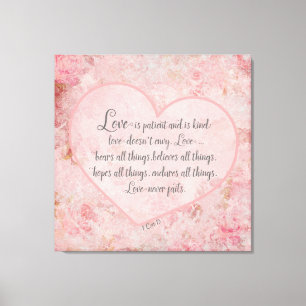 1 Cor 13 - Kärlek är Patient Kärlek är Kind Canvastryck