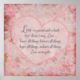 1 Cor 13 - Kärlek är Patient Kärlek är Kind Poster
