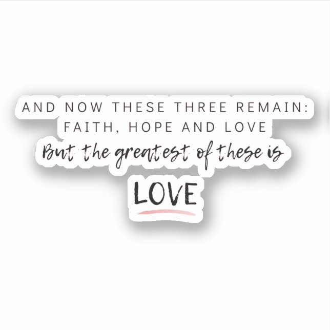 1 Corinithians 13 Klistermärken (Framsida)