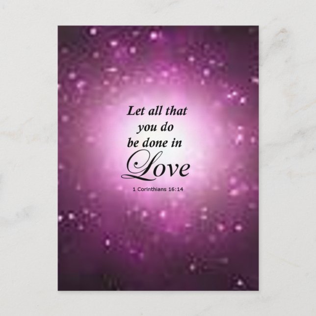 1 Corinthians16:14 Vykort (Framsida)