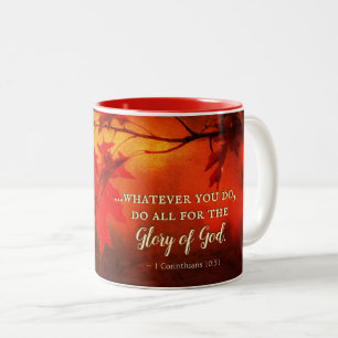 1 Corinthians 10:31 Do All for the Glory of God Två-Tonad Mugg