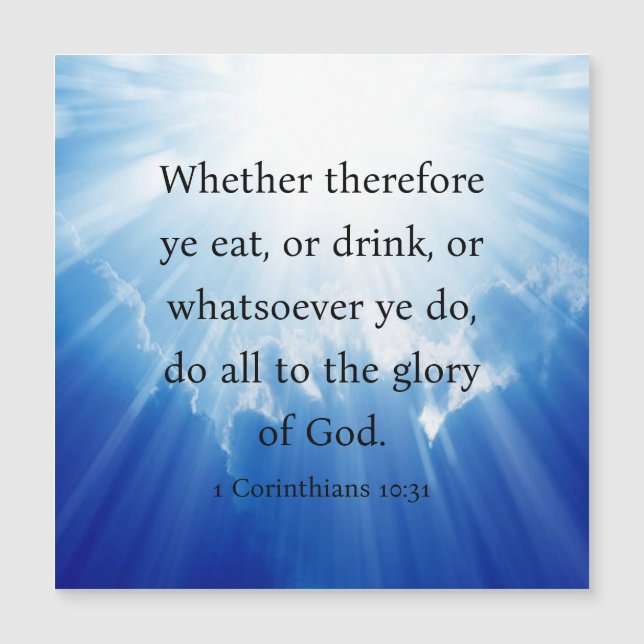 1 Corinthians 10:31 Magnet Card (Framsida)