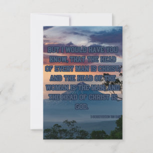 1 Corinthians 11:3 Bible Verse Pic Greeting Card Kort