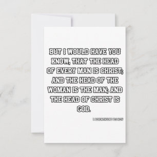 1 Corinthians 11:3 KJV Bible Verse Greeting Card Kort