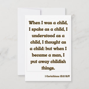 1 Corinthians 13:11 Bibelskript Hälsning Kort