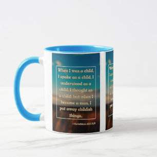 1 Corinthians 13:11 Bible Scripture Pic Two-Tone Mugg