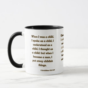 1 Corinthians 13:11 Bible Scripture tvåton Mugg