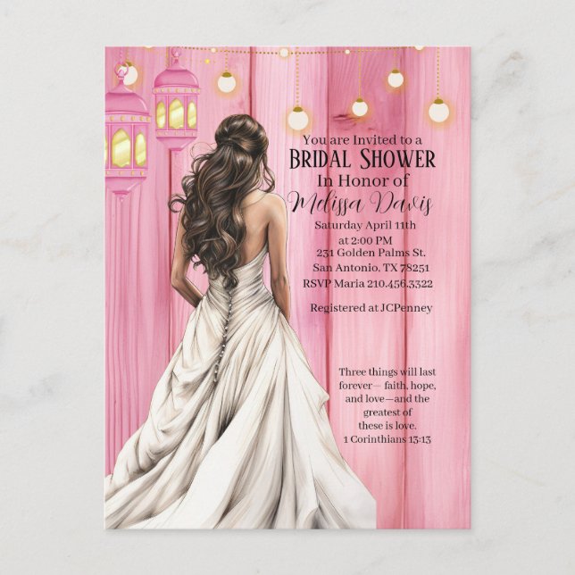 1 Corinthians 13:13 Bridal Shower Invitation Vykort (Framsida)