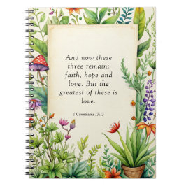 1 Corinthians 13:13 Christian Bible Verse Anteckningsbok