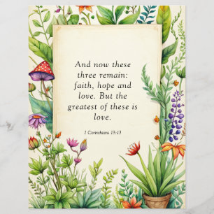 1 Corinthians 13:13 Christian Bible Verse Reklamblad