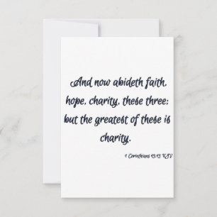 1 Corinthians 13:13 KJV Bible Scripture Hälsning Kort