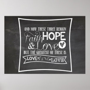 1 Corinthians 13:13 - Poster på kalkbräda