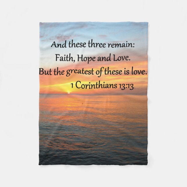 1 CORINTHIANS 13:13 SUNRISE FOTO FLEECEFILT (Framsidan)